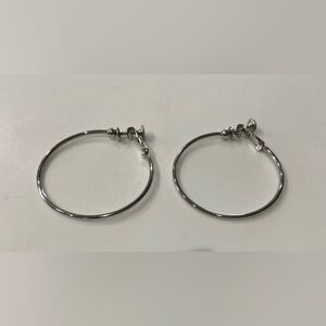 Silver tone Napier screw on/clip on earring hoops